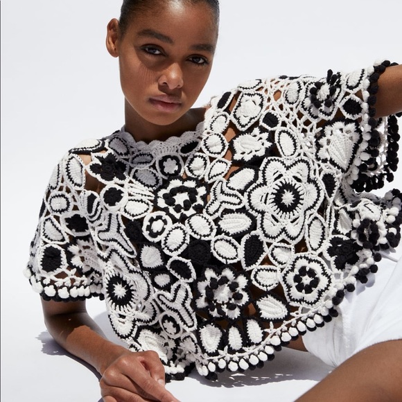 Zara crochet Pom Pom sweater - Picture 2 of 6